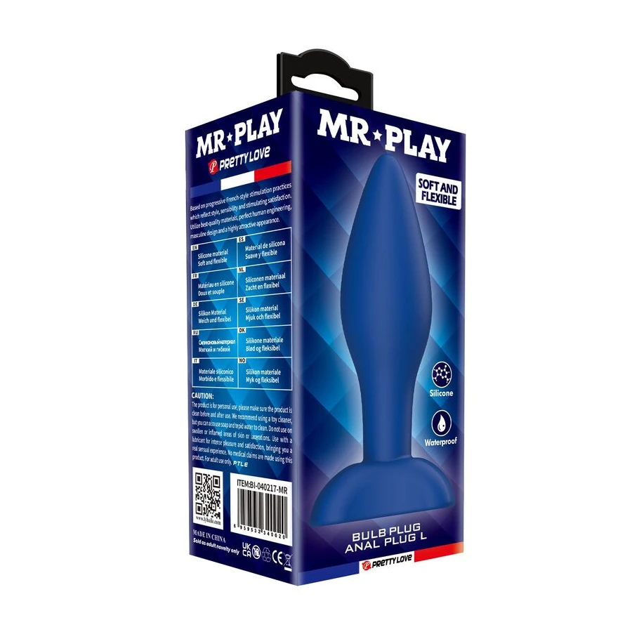 MR PLAY - PLUG ANAL CONIQUE EN SILICONE BLEU L